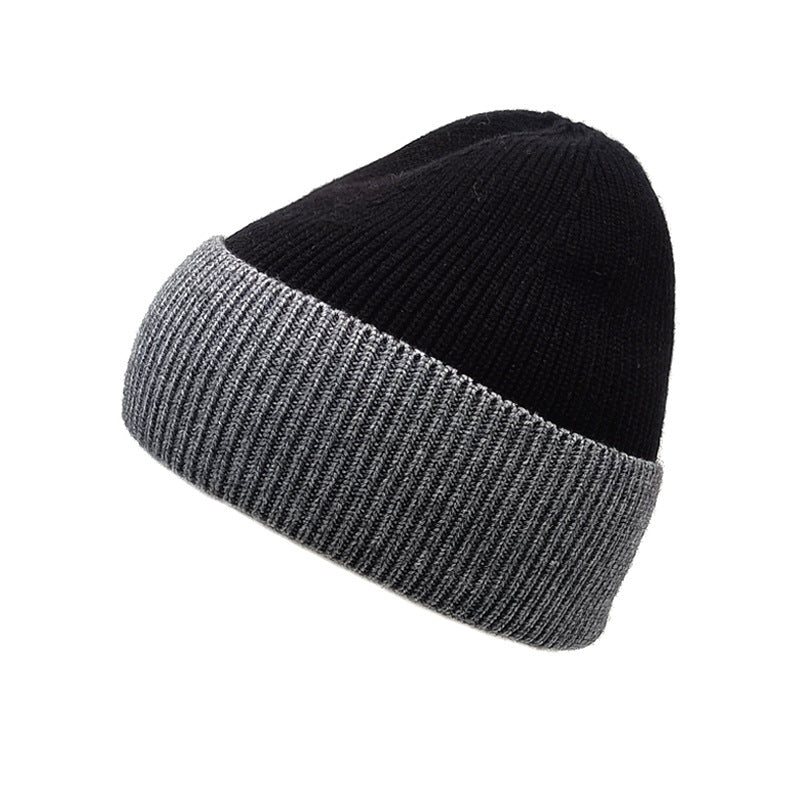 Wholesale 2023 Autumn and Winter New Color Matching Cold and Warm Knitted Acrylic Wool Hat